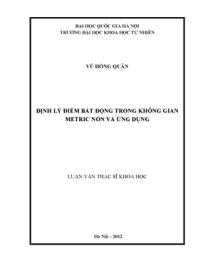 Luận văn thạc sĩ hus định lý điểm bất động trong không gian metric nón và ứng dụng