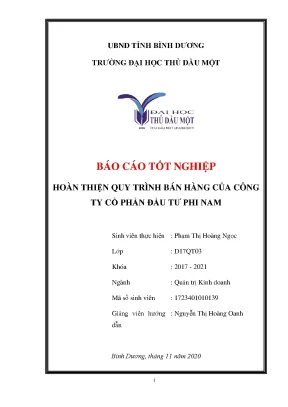 Khóa luận tốt nghiệp hoàn thiện quy trình bán hàng của công ty cổ phần đầu tư phi nam