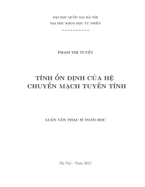 Luận văn thạc sĩ hus tính ổn định của hệ chuyển mạch tuyến tính