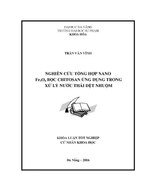 Nghiên cứu tổng hợp nano fe3o4 bọc chitosan ứng dụng trong xử lý nước thải dệt nhuộm