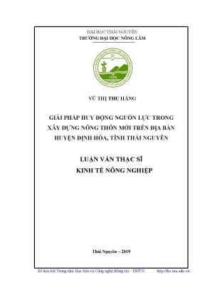 Luận văn thạc sĩ hay giải pháp huy động nguồn lực trong xây dựng nông thôn mới trên địa bàn huyện định hóa tỉnh thái nguyên