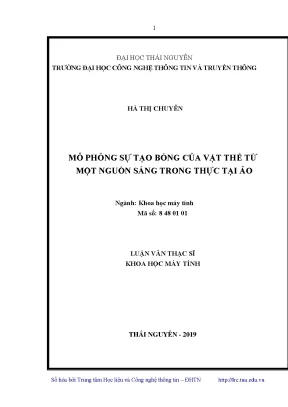 Luận văn thạc sĩ hay mô phỏng sự tạo bóng của vật thể từ một nguồn sáng trong thực tại ảo