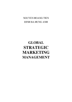 Global strategic marketing management