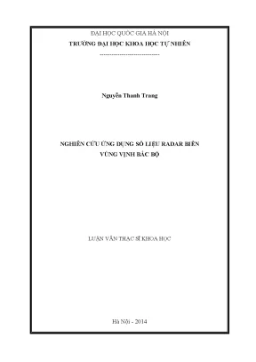 Luận văn thạc sĩ hus nghiên cứu ứng dụng số liệu radar biển vùng vịnh bắc bộ