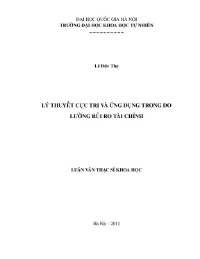 Luận văn thạc sĩ hus lý thuyết cực trị và ứng dụng trong đo lường rủi ro tài chính