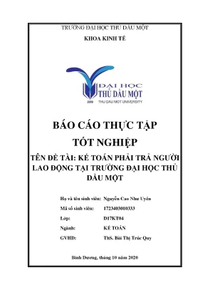 Khóa luận tốt nghiệp kế toán phải trả người lao động tại trường đại học thủ dầu một