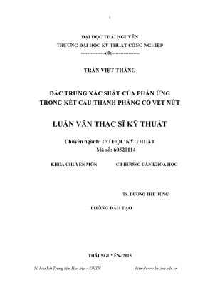 Luận văn thạc sĩ hay đặc trưng xác suất của phản ứng trong kết cấu thanh phẳng có vết nứt
