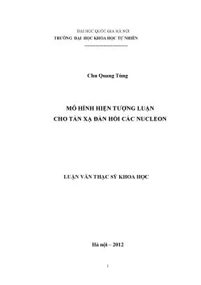 Luận văn thạc sĩ hus mô hình hiện tượng luận cho tán xạ đàn hồi các nucleon luận văn ths vật lý