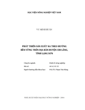 Luận văn thạc sĩ vnua phát triển sản xuất na theo hướng bền vững trên địa bàn huyện chi lăng tỉnh lạng s