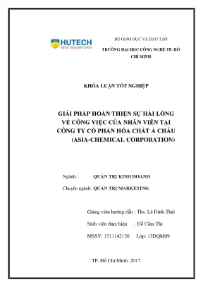 Luận văn thạc sĩ hay giải pháp hoàn thiện sự hài lòng về công việc của nhân viên tại công ty cổ phần hóa chất á châu asia chemical corporation