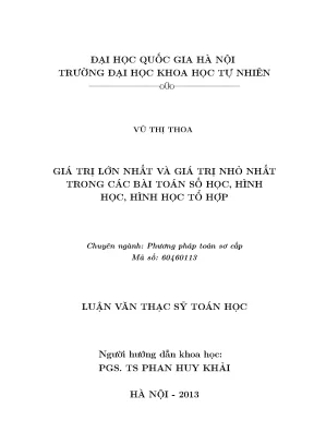 Luận văn thạc sĩ hus giá trị lớn nhất và giá trị nhỏ nhất trong các bài toán số học hình học hình học tổ hợp 13