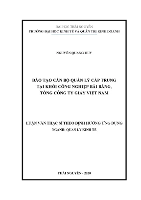 Luận văn thạc sĩ hay đào tạo cán bộ quản lý cấp trung tại khối công nghiệp bãi bằng tổng công ty giấy việt nam