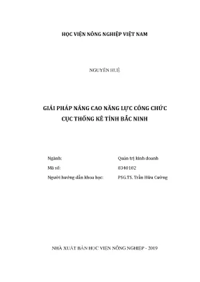 Luận văn thạc sĩ vnua giải pháp nâng cao năng lực công chức cục thống kê tỉnh bắc ninh