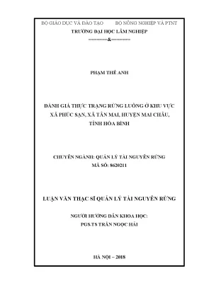 Luận văn thạc sĩ hay đánh giá thực trạng rừng luồng ở khu vực xã phúc sạn xã tân mai huyện mai châu tỉnh hòa bình