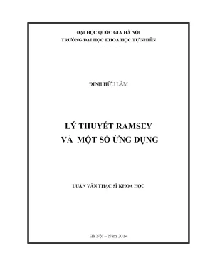 Luận văn thạc sĩ hus lý thuyết ramsey và một số ứng dụng luận văn ths toán học 60 46 40