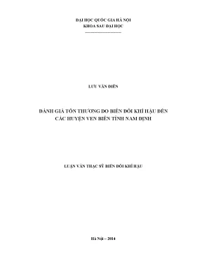 Luận văn thạc sĩ hus đánh giá tổn thương do biến đổi khí hậu đến các huyện ven biển tỉnh nam định