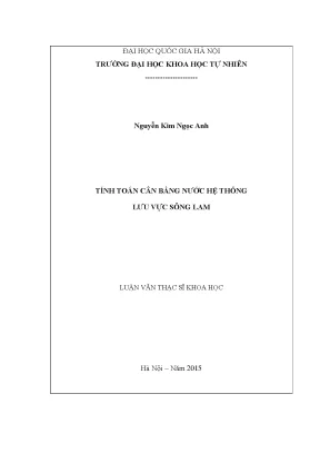 Luận văn thạc sĩ hus tính toán cân bằng nước hệ thống lưu vực sông lam