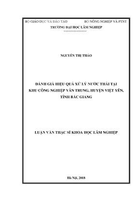 Luận văn thạc sĩ hay đánh giá hiệu quả xử lý nước thải tại khu công nghiệp vân trung huyện việt yên tỉnh bắc giang
