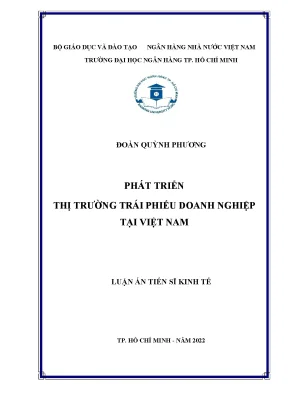 Luận án tiến sĩ phát triển thị trường trái phiếu doanh nghiệp tại việt nam