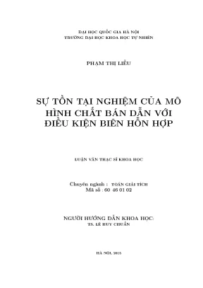 Luận văn thạc sĩ hus sự tồn tại nghiệm của mô hình chất bán dẫn với điều kiện biên hỗn hợp