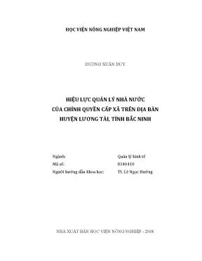 Luận văn thạc sĩ vnua hiệu lực quản lý nhà nước của chính quyền cấp xã trên địa bàn huyện lương tài tỉnh bắc ninh