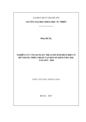Luận văn thạc sĩ hus nghiên cứu ứng dụng kỹ thuật rt pcr phát hiện vi rút hanta trên chuột tại một số điểm ở hà nội năm 2015 2016