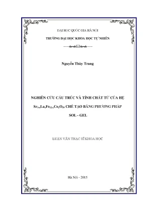 Luận văn thạc sĩ hus nghiên cứu cấu trúc và tính chất từ của hệ sr1 xlaxfe12 ycoyo19 chế tạo bằng phương pháp solgel