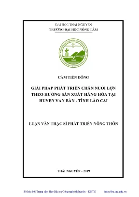 Luận văn thạc sĩ hay giải pháp phát triển chăn nuôi lợn theo hướng sản xuất hàng hóa tại huyện văn bàn tỉnh lào cai
