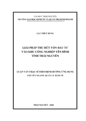 Luận văn thạc sĩ hay giải pháp thu hút vốn đầu tư vào các khu công nghiệp yên bình tỉnh thái nguyên