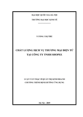 Luận văn thạc sĩ hay chất lƣợng dịch vụ thƣơng mại điện tử tại công ty tnhh shopee