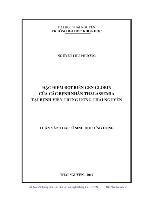 Luận văn thạc sĩ hay đặc điểm đột biến gen globin của các bệnh nhân thalassemia tại bệnh viện trung ương thái nguyên