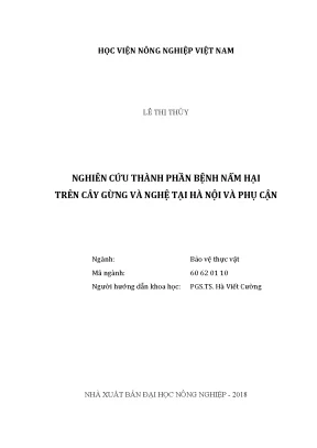 Luận văn thạc sĩ vnua nghiên cứu thành phần bệnh nấm hại trên cây gừng và nghệ tại hà nội và phụ cận