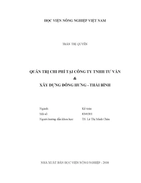 Luận văn thạc sĩ vnua quản lý thuế đối với hộ kinh doanh trên địa bàn tỉnh thái bình