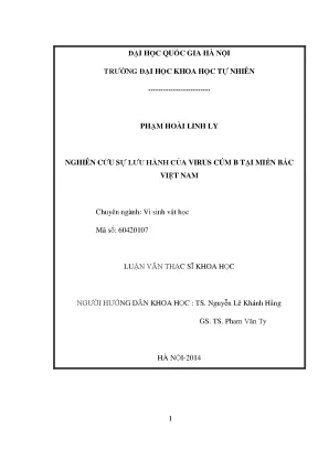 Luận văn thạc sĩ hus nghiên cứu sự lưu hành của virus cúm b tại miền bắc việt nam