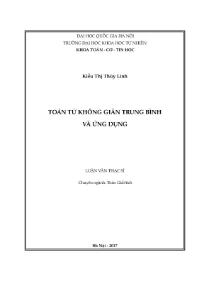 Luận văn thạc sĩ hus toán tử không giãn trung bình và ứng dụng