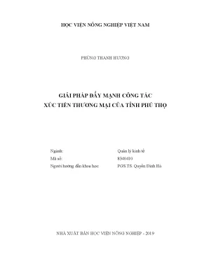 Luận văn thạc sĩ vnua giải pháp đẩy mạnh công tác xúc tiến thương mại của tỉnh phú thọ