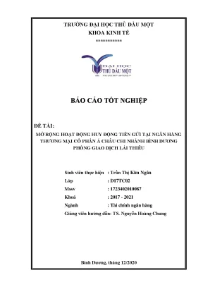 Khóa luận tốt nghiệp mở rộng hoạt động huy động tiền gửi tại ngân hàng tmcp á châu pgd lái thiêu