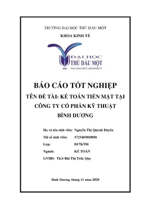 Khóa luận tốt nghiệp kế toán tiền mặt tại công ty cổ phần kỹ thuật bình dương