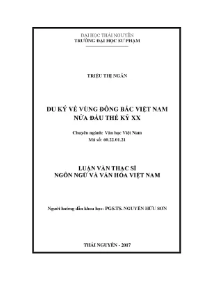 Luận văn thạc sĩ hay du ký về vùng đông bắc việt nam nửa đầu thế kỷ xx