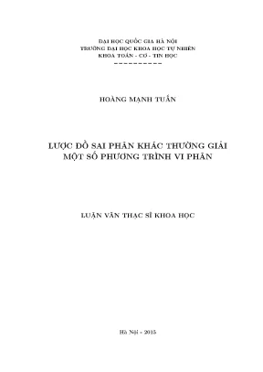 Luận văn thạc sĩ hus lược đồ sai phân khác thường giải một số phương trình vi phân