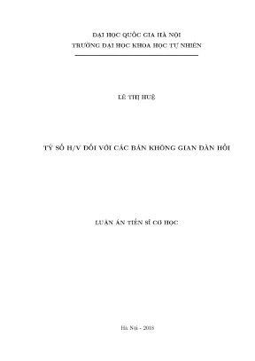 Luận án tiến sĩ hus tỷ số hv đối với các bán không gian đàn hồi