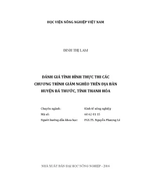Luận văn thạc sĩ vnua đánh giá tình hình thực thi các chương trình giảm nghèo trên địa bàn huyện bá thước tỉnh thanh hóa