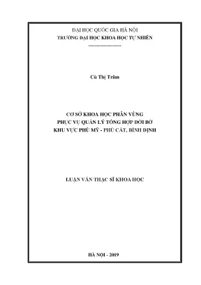 Luận văn thạc sĩ hus cơ sở khoa học phân vùng phục vụ quản lý tổng hợp đới bờ khu vực phù mỹ phù cát bình định