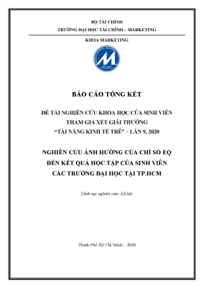 Nghiên cứu ảnh hưởng của chỉ số eq đến kết quả học tập của sinh viên các trường đại học tại tp hcm