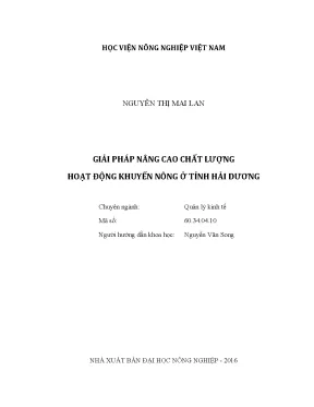 Luận văn thạc sĩ vnua giải pháp nâng cao chất lượng hoạt động khuyến nông ở tỉnh hải dương