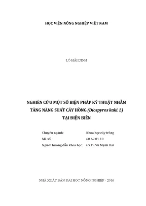 Luận văn thạc sĩ vnua nghiên cứu một số biện pháp kỹ thuật nhằm tăng năng suất cây hồng diospyros kaki l tại điện biên