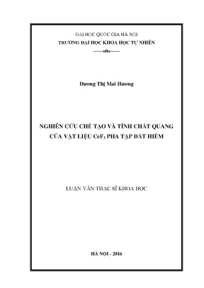 Luận văn thạc sĩ hus nghiên cứu chế tạo và tính chất quang của vật liệu cef3 pha tạp đất hiếm