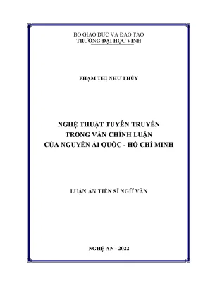 Luận án tiến sĩ nghệ thuật tuyên truyền trong văn chính luận của nguyễn ái quốc hồ chí minh