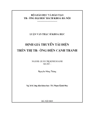 Luận văn thạc sĩ hay định giá truyền tải điện trên thị trường điện cạnh tranh
