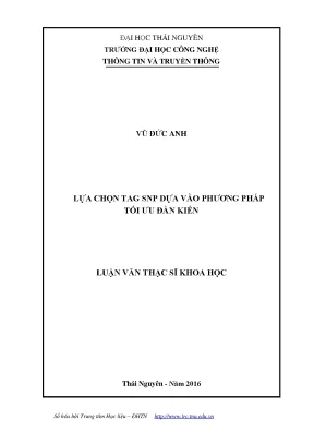 Luận văn thạc sĩ hay lựa chọn tag snp dựa vào phương pháp tối ưu đàn kiến